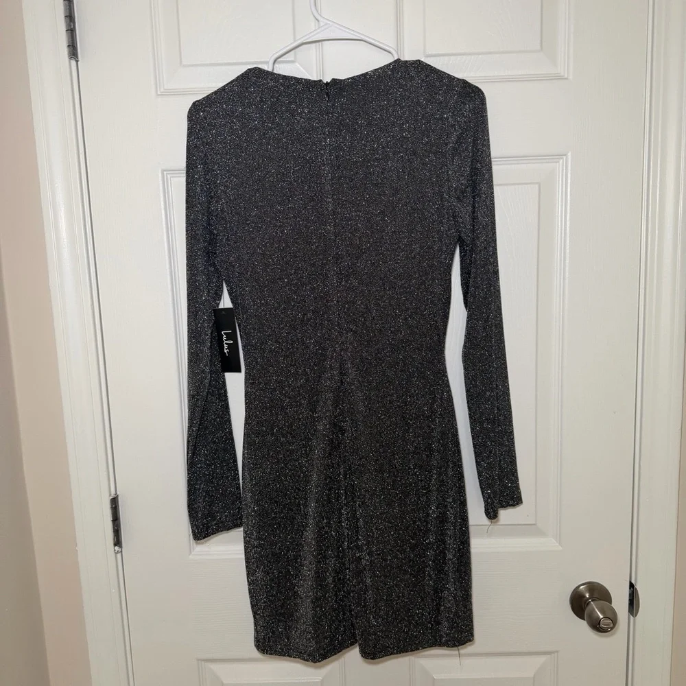Lulu's Sparkling Black Cutout Dress - Picture 6 of 6